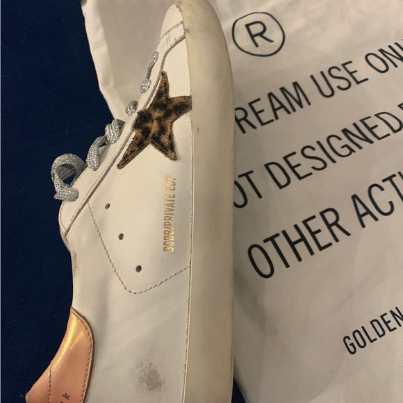 Authentic Golden Goose with leopard print star and silver laces - Picture 5 of 9